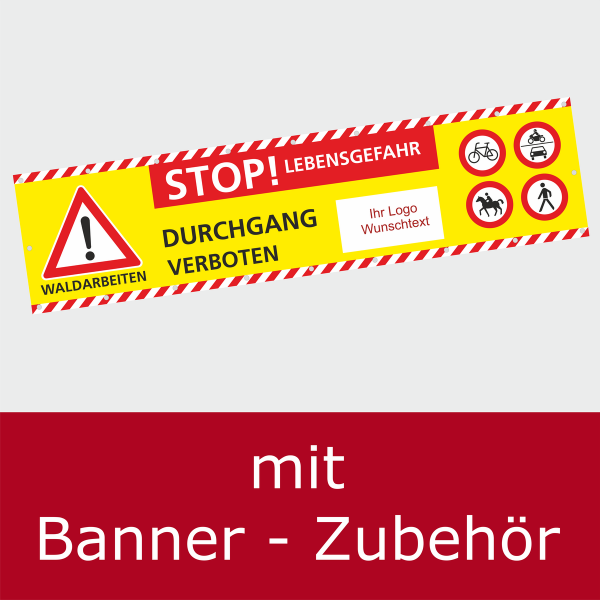 Zubehör für Absperrbanner, fporstbanner und Jagdbanner wie Seile und Karabiner
